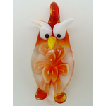 pendentif chouette hibou fleur orange Pend-70