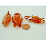 pendentif oiseau hibou fleur orange Pend-70