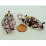 pendentif hibou verre fleur violet Pend-72
