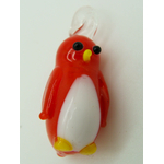 pendentif pingouin rouge lampwork pend-93