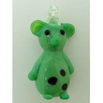 pendentif souris vert lampwork Pend-97