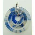 pendentif 3 ronds bleu lampwork Pend-99