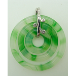 pendentif rond vert verre Pend-101