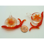 pendentif escargot verre orange Pend-112