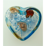pendentif coeur bleu verre Pend-116