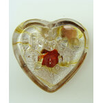 pendentif amour coeur marron verre Pend-119