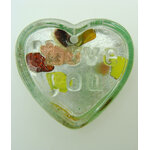 pendentif coeur vert verre Pend-121
