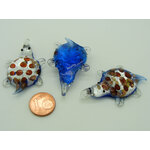 pendentif silver foil tortue bleu Pend-123