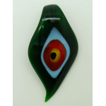 pendentif feuille vert oeil verre Pend-131
