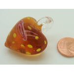 pendentif verre coeur marron multicolore Pend-136-1