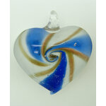 pendentif coeur bleu blanc 50mm Pend-143