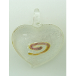 pendentif coeur argente spirale marron Pend-157
