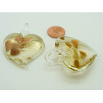pendentif coeur transparent touche dore verre Pend-158