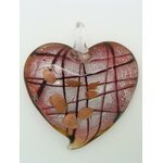 pendentif coeur rouge rayure Pend-159-2