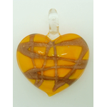pendentif coeur orange rayure Pend-160