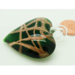 pendentif coeur verre vert fonce 35mm Pend-160-1