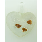 pendentif coeur argente touche doree Pend-166