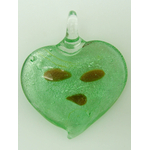 pendentif coeur vert fonce touche dore Pend-166-5