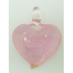 pendentif coeur rose feuille argente simple Pend-167