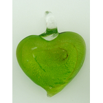 pendentif coeur vert feuille argente simple Pend-167-1