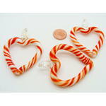 pendentif coeur rouge blanc verre Pend-174-4
