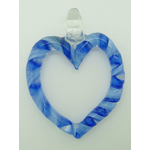 pendentif coeur creux bleu transparent 53mm Pend-175
