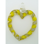 pendentif coeur creux jaune transparent Pend-175-1