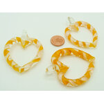 pendentif coeur creux orange verre lampwork Pend-175-2
