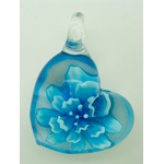pendentif coeur fleur bleu Pend-176