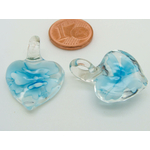 mini pendentif coeur fleur bleu Pend-178