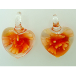 mini pendentif coeur fleur orange Pend-178-1
