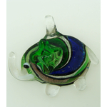 pendentif elephant vert verre Pend-189
