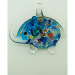 pendentif elephant bleu verre Pend-188