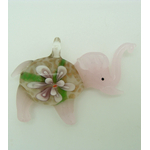 pendentif elephant rose verre Pend-190-2