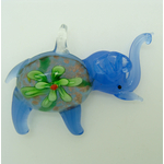 pendentif elephant bleu fonce verre Pend-190-3