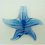 pendentif etoile fleur bleu verre Pend-194