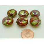 perle verre vert rouge PV67
