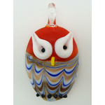 pendentif chouette verre lampwork rouge Pend-205