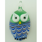 pendentif chouette vert clair verre Pend-206