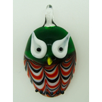pendentif chouette hibou vert verre Pend-207