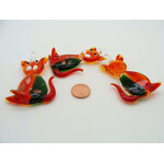 pendentif chat animal rouge Pend-233