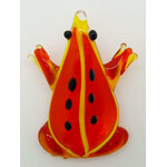 pendentif grenouille rouge verre Pend-237