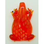 pendentif grenouille rouge dore verre Pend-238