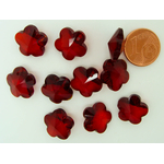 breloque fleur rouge verre 13mm