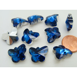 breloque papillon bleu verre PA