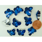 breloque papillon bleu verre metallise