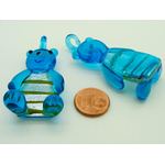 Pend-249-1 pendentif nounours bleu verre