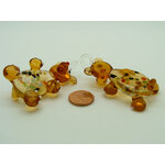 Pend-249-3 pendentif nounours marron verre