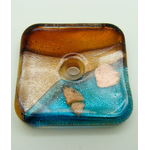 Pend-243-2 pendentif carre verre tricolore argente