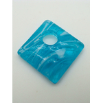 Pend-245-1 pendentif losange verre bleu volute blanc